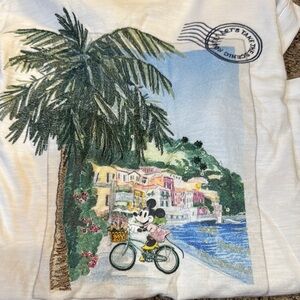 White Tommy Bahama Disney Tee with Mickey Mouse Design